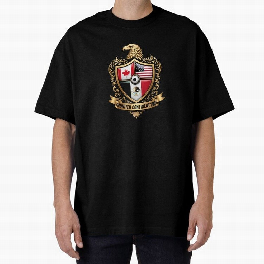 Golden Continental Eagle Soccer World Cup Crest 2026 T-Shirt_83050983 Classic T-Shirt Mark Match Day Hype around FIFA World Cup 2026 USA Canada Mexico, Messi, Argentina and Brazil, Football Passion, Legendary Performances, Festival Vibes and