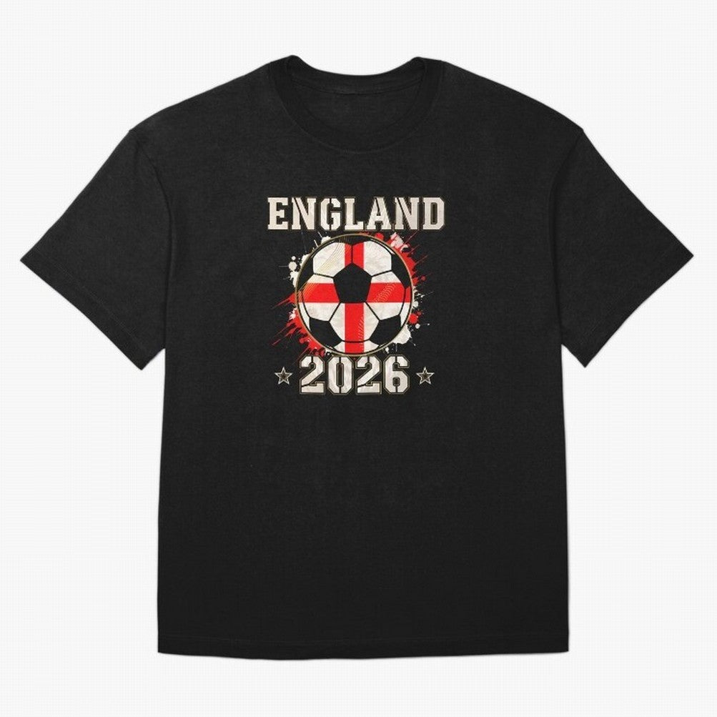 Front Print England Soccer World Cup 2026 - English Fan Gift T-Shirt_84562392 Classic T-Shirt Honor FIFA World Cup 2026 USA Canada Mexico for Fans of Haaland and Mbappe and Brazil, Bringing Global Supporter Spirit, Legendary Goals, National Colors
