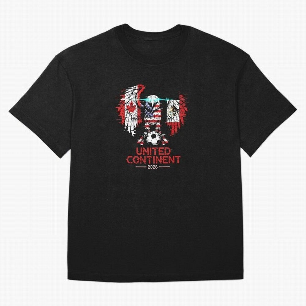 Glitched North America Eagle World Cup Soccer 2026 T-Shirt_83958408 Classic T-Shirt Show Championship Spirit for the FIFA World Cup 2026 USA Canada Mexico Journey through Neymar, Haaland and Cristiano Ronaldo Highlights, Germany Pride, Game Day