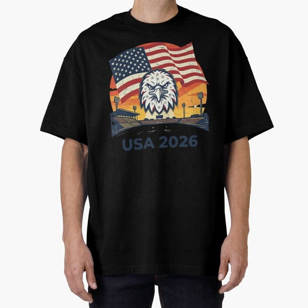 American Eagle 2026 USA World Cup Classic T-Shirt Celebrate Supporters United by FIFA World Cup 2026 Group Stage Filled with CR7 and Messi, Spain and Netherlands Energy, Football Festival Excitement, Trophy Ambitions, Country Rivalries and Star