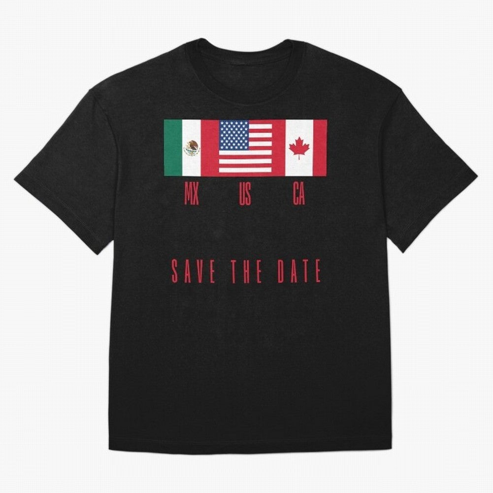 2026 World Cup Opening & Final ¨C Azteca Stadium Mexico & MetLife Stadium USA ¨C Football Design with Mexican, Canadian & US Flags Classic T-Shirt Cheer through Every Moment of Global Football Passion for FIFA World Cup 2026 USA Canada Mexico,