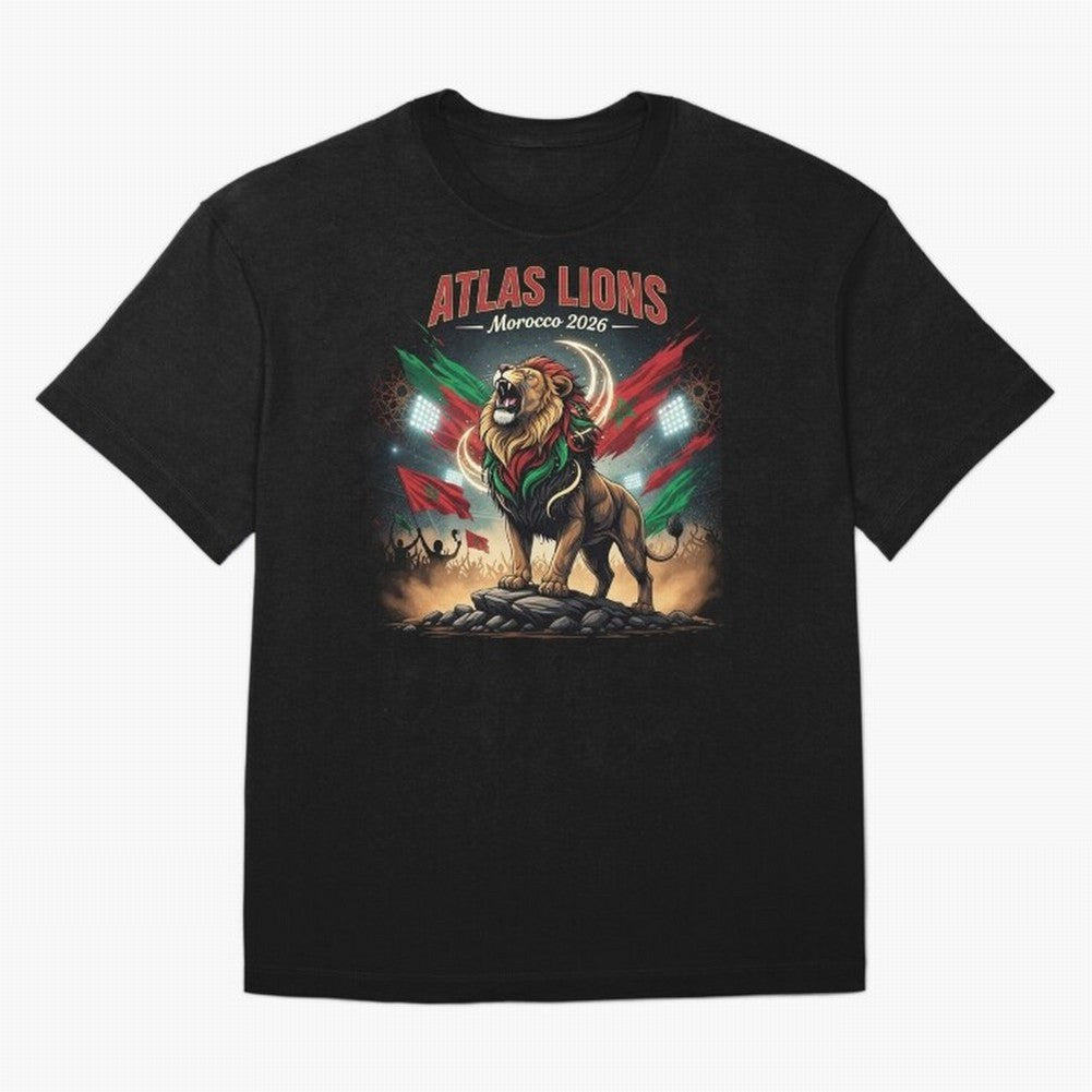 Atlas Lions - Morocco Football Team ready for the World Cup Classic T-Shirt Join the Countdown to FIFA World Cup 2026 USA Canada Mexico Spirit, Driven by Spain and Netherlands, Messi, Champion Mindset, Group Stage Buzz, Knockout Tension and