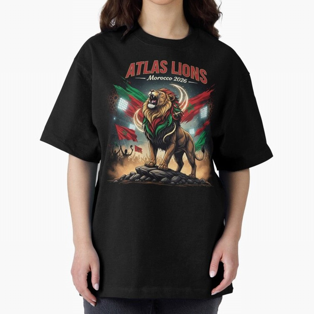 Atlas Lions - Morocco Football Team ready for the World Cup Classic T-Shirt Join the Countdown to FIFA World Cup 2026 USA Canada Mexico Spirit, Driven by Spain and Netherlands, Messi, Champion Mindset, Group Stage Buzz, Knockout Tension and