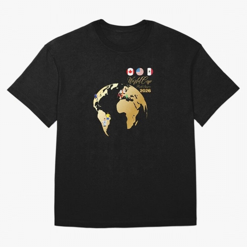 World Cup 2026 T-Shirt_70890629 Classic T-Shirt Honor Football Greatness during FIFA World Cup 2026 Spirit, Driven by Spain, Mbappe and Neymar, Sports Nostalgia, International Competition, Famous Players and Unforgettable Victories; Great for Watch