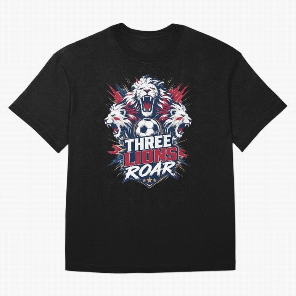 Three Lions Roar England World Cup 26 Tee Classic T-Shirt Feel the Trophy Chase of the FIFA World Cup 2026 USA Canada Mexico Journey through CR7 Highlights, Argentina, France and Brazil Pride, Match Day Excitement, Supporter Culture, Golden Goals