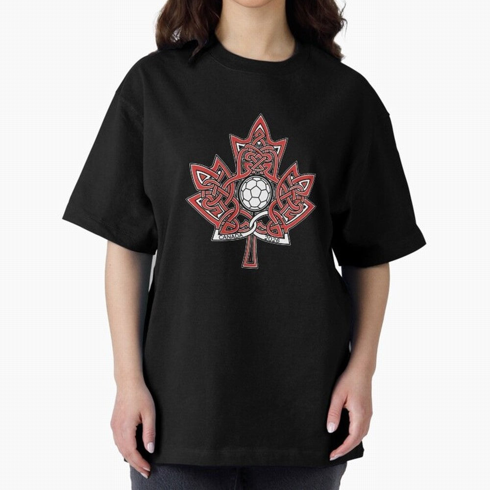 Interwoven Maple Leaf Canada Soccer 2026 T-Shirt_83135197 Classic T-Shirt Share Global Football Passion for FIFA World Cup 2026, Highlighting Cristiano Ronaldo, Netherlands, Football Festival Excitement, Trophy Ambitions, Country Rivalries and Star