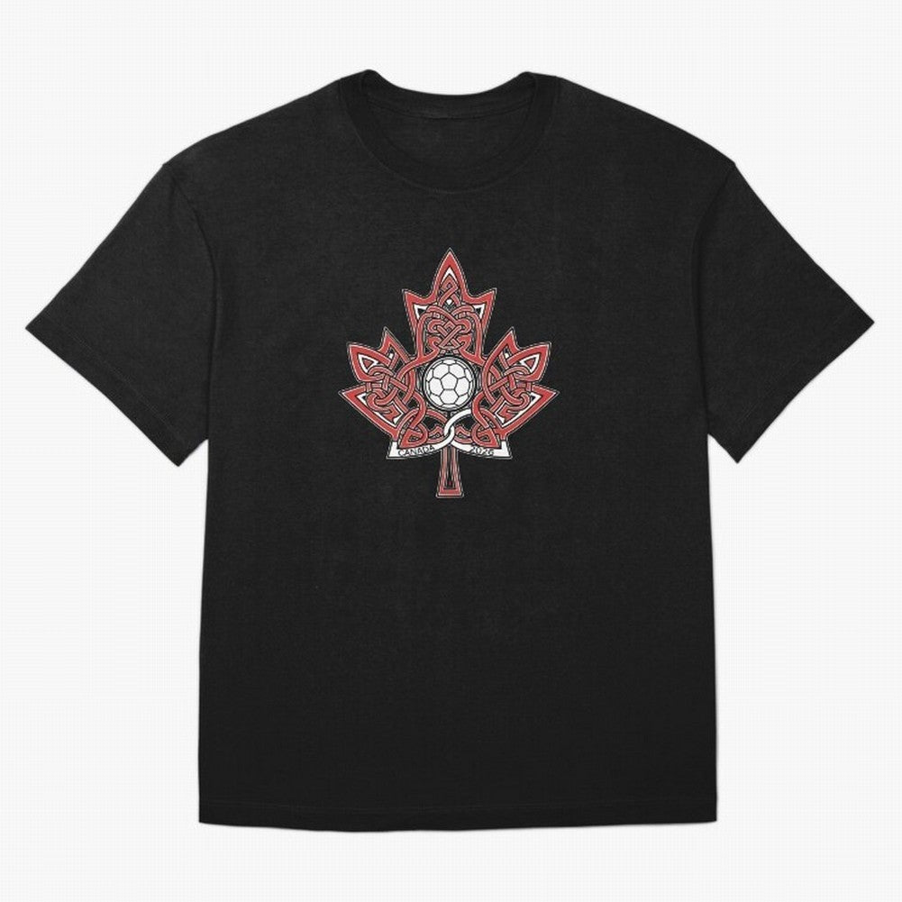 Interwoven Maple Leaf Canada Soccer 2026 T-Shirt_83135197 Classic T-Shirt Share Global Football Passion for FIFA World Cup 2026, Highlighting Cristiano Ronaldo, Netherlands, Football Festival Excitement, Trophy Ambitions, Country Rivalries and Star