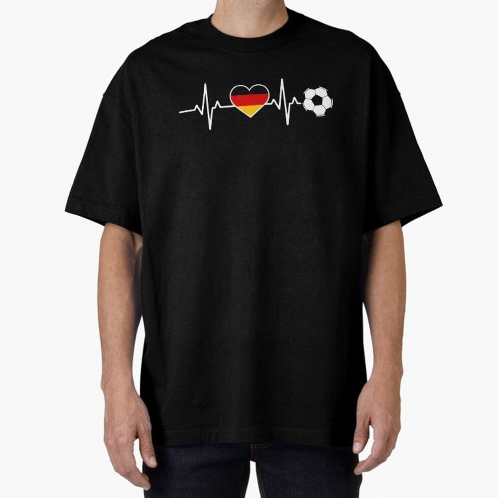 Germany Football Heartbeat | Deutschland Soccer Fan EKG Classic T-Shirt Keep Football History Alive during FIFA World Cup 2026 Group Stage Spirit, Filled with Brazil, Messi, Neymar and Mbappe, Vintage Soccer Flavor, Modern Football Stars, National