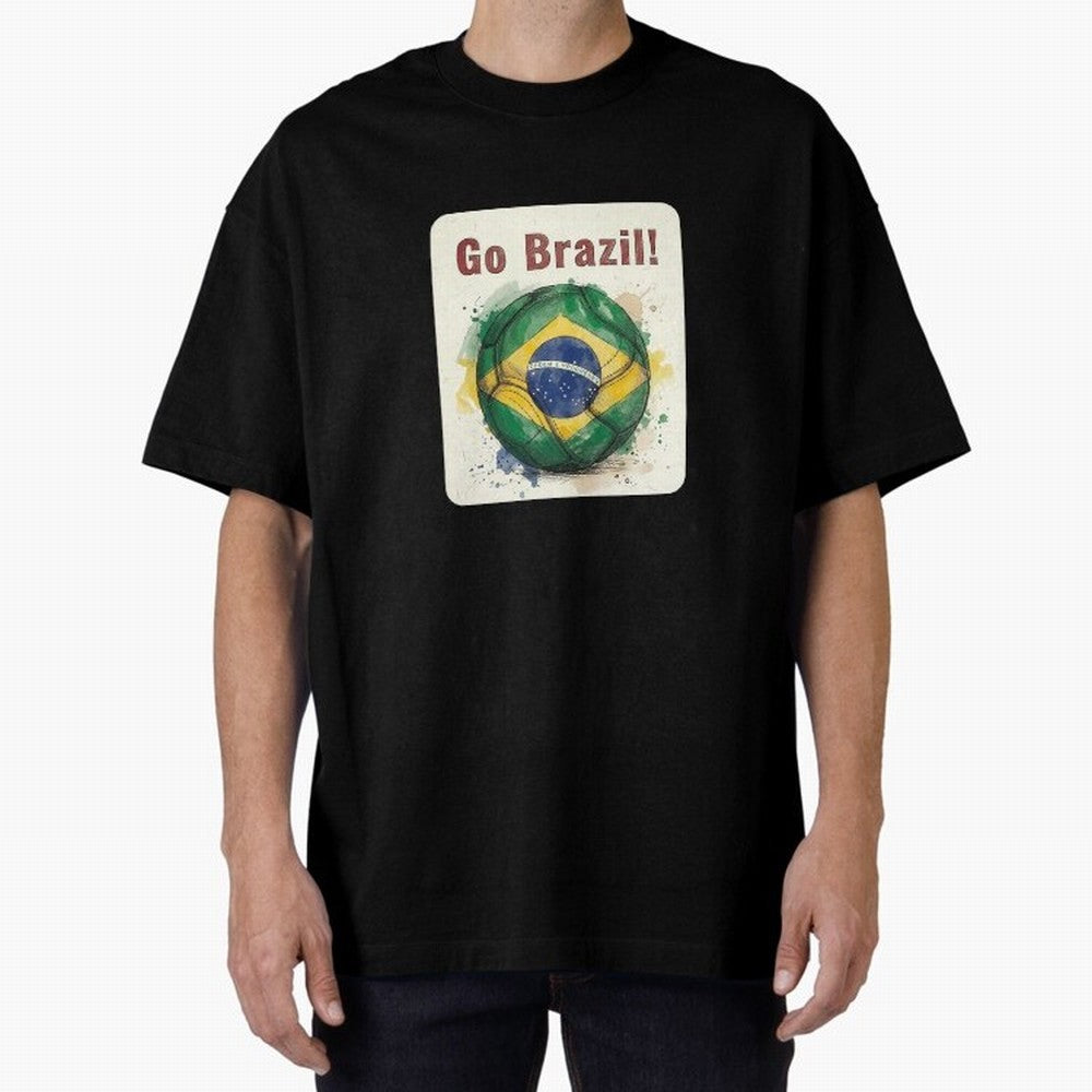 Go Brazil Soccer Ball Flag | Brazilian Football Fan Graphic Tee Classic T-Shirt Show Support during FIFA World Cup 2026 for Fans of Cristiano Ronaldo and England, France and Netherlands, Bringing Football Passion, Legendary Performances, Festival