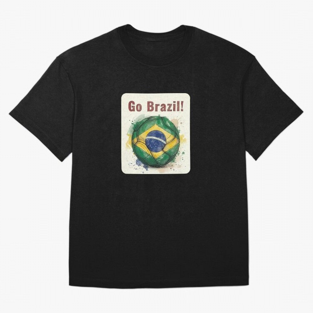 Go Brazil Soccer Ball Flag | Brazilian Football Fan Graphic Tee Classic T-Shirt Show Support during FIFA World Cup 2026 for Fans of Cristiano Ronaldo and England, France and Netherlands, Bringing Football Passion, Legendary Performances, Festival
