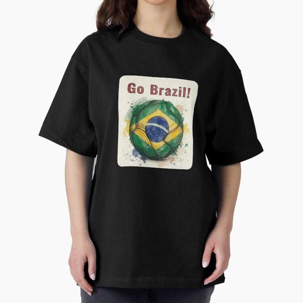 Go Brazil Soccer Ball Flag | Brazilian Football Fan Graphic Tee Classic T-Shirt Show Support during FIFA World Cup 2026 for Fans of Cristiano Ronaldo and England, France and Netherlands, Bringing Football Passion, Legendary Performances, Festival
