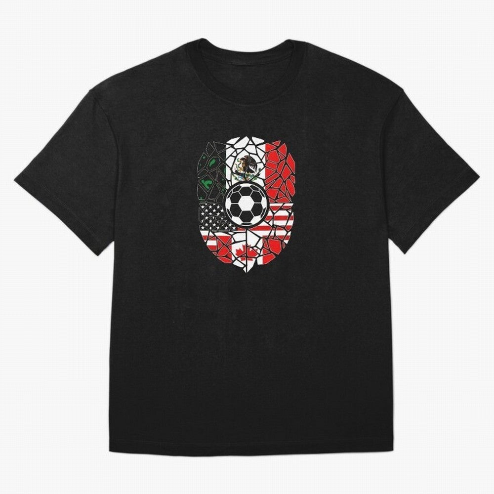 Mosaic Soccer Crest USA Canada Mexico Unity 2026 T-Shirt_82794688 Classic T-Shirt Celebrate Rivalries and Pride in FIFA World Cup 2026 USA Canada Mexico Spirit, Connected to England, France and Netherlands, Mbappe, Football Passion, Legendary