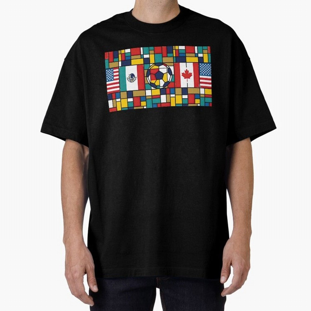 Spectacular World Cup Stadiums | Soccer Flags Mexico Canada USA Geometry Classic T-Shirt Celebrate Rivalries and Pride in Global Football Passion for FIFA World Cup 2026 USA Canada Mexico, with Neymar, England, France and Netherlands, Football