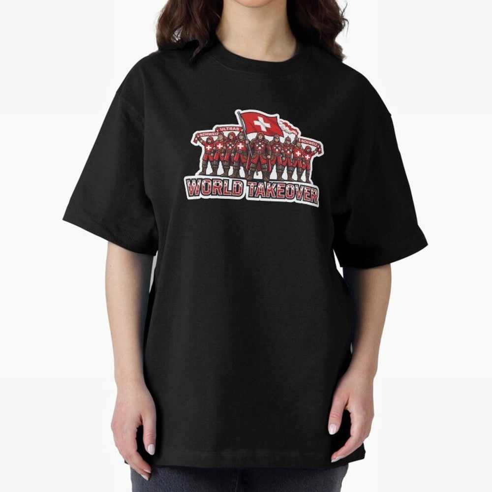 Switzerland Soccer Fans Power Rise Sticker 2026 Football Supporters Classic T-Shirt Relive Legendary Nights from FIFA World Cup 2026 USA Canada Mexico Highlighting Messi and Cristiano Ronaldo, Argentina Energy, Vintage Soccer Flavor, Modern