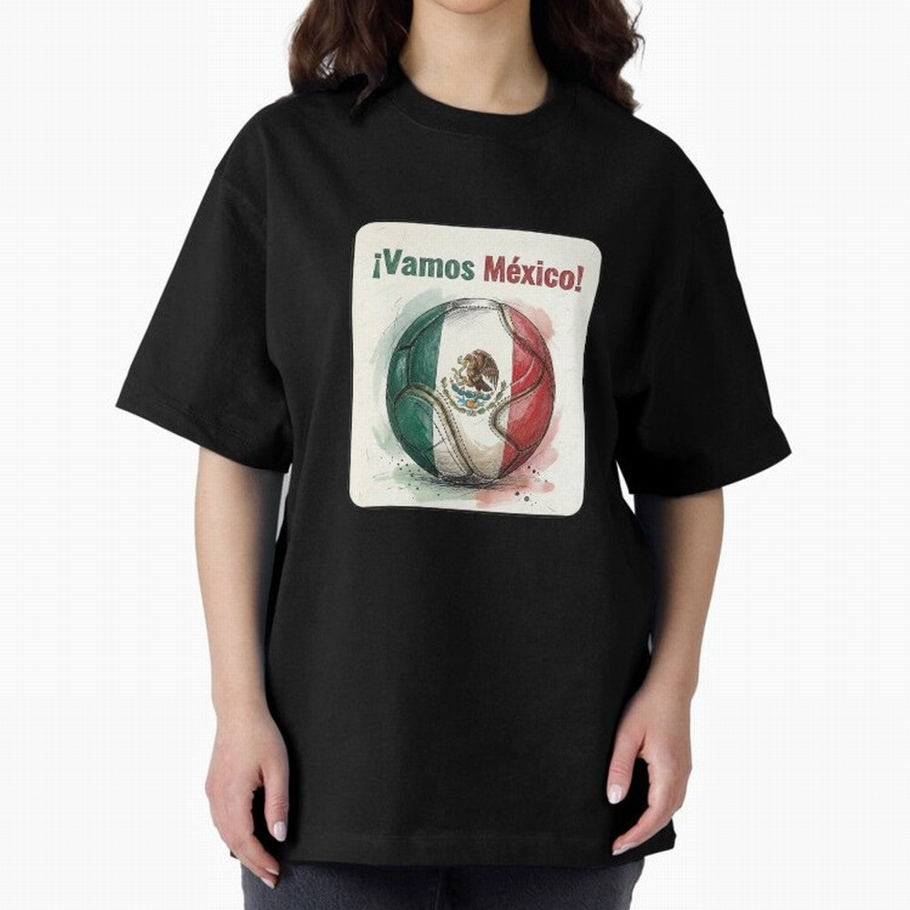 Vamos Mexico Soccer Ball Flag | Mexican Football Fan Graphic Tee Classic T-Shirt Stand Out with Spirit from Match Day Hype around FIFA World Cup 2026, Messi and Cristiano Ronaldo, France and Portugal, Global Supporter Spirit, Legendary Goals,