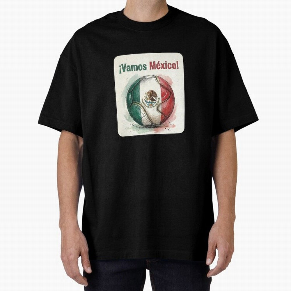Vamos Mexico Soccer Ball Flag | Mexican Football Fan Graphic Tee Classic T-Shirt Stand Out with Spirit from Match Day Hype around FIFA World Cup 2026, Messi and Cristiano Ronaldo, France and Portugal, Global Supporter Spirit, Legendary Goals,