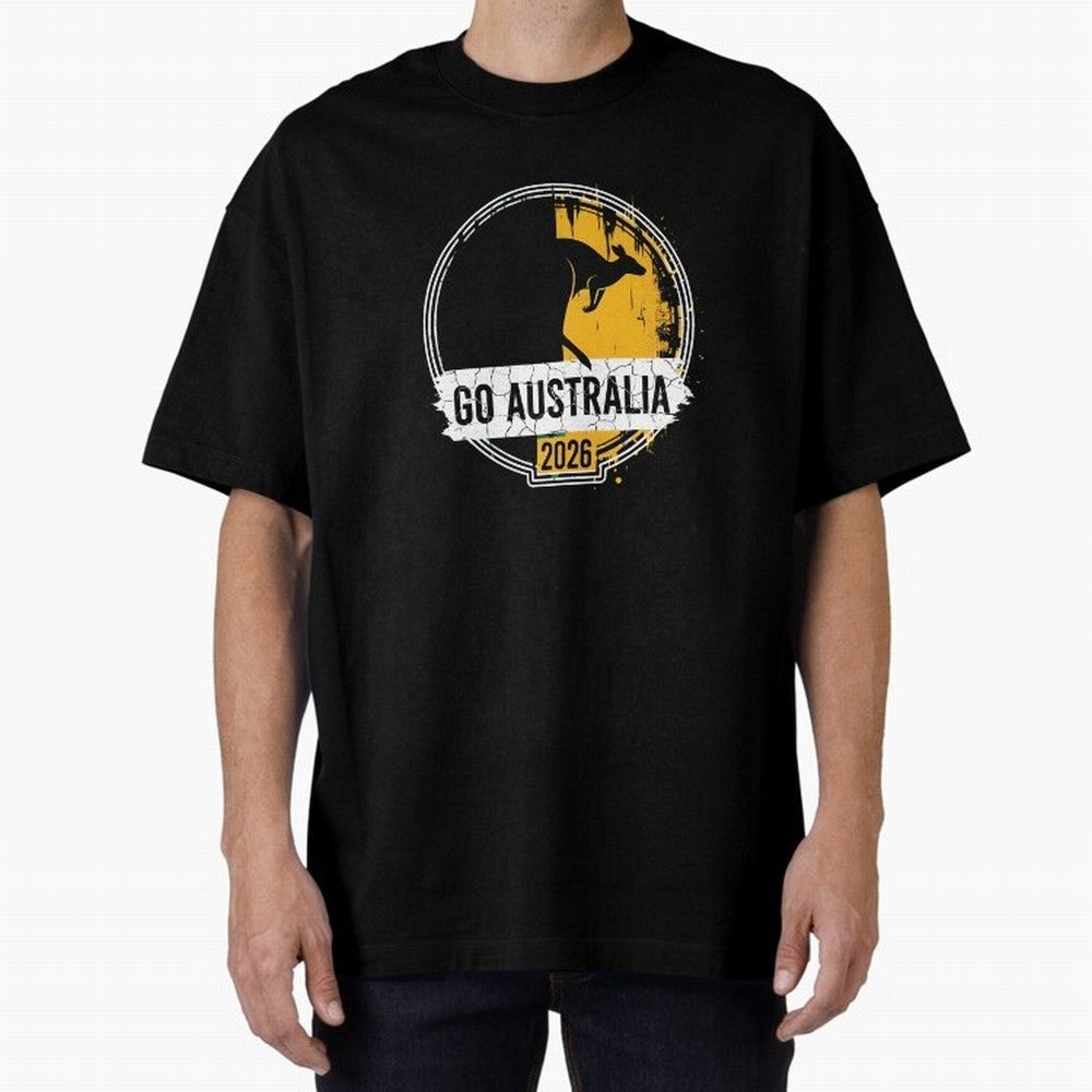 Golden Green Kangaroo Emblem Go Australia 2026 Supporter Design T-Shirt_83662099 Classic T-Shirt Celebrate Football Heritage in FIFA World Cup 2026 Group Stage for Fans of Cristiano Ronaldo and Spain and Netherlands, Bringing Stadium Chants,