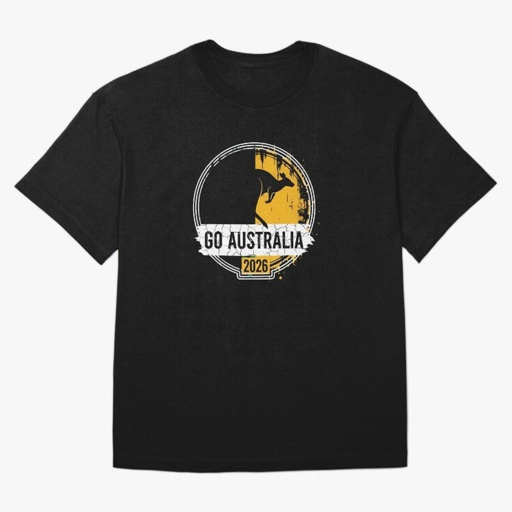 Golden Green Kangaroo Emblem Go Australia 2026 Supporter Design T-Shirt_83662099 Classic T-Shirt Celebrate Football Heritage in FIFA World Cup 2026 Group Stage for Fans of Cristiano Ronaldo and Spain and Netherlands, Bringing Stadium Chants,