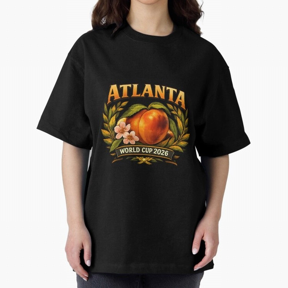 Atlanta 2026 World Cup Host City ¡ª Georgia Peach Laurel Wreath Classic T-Shirt Spotlight Global Football Passion for FIFA World Cup 2026 Group Stage, with Messi, France, Supporter Pride, Iconic Celebrations, Legendary Names and Global Match Day