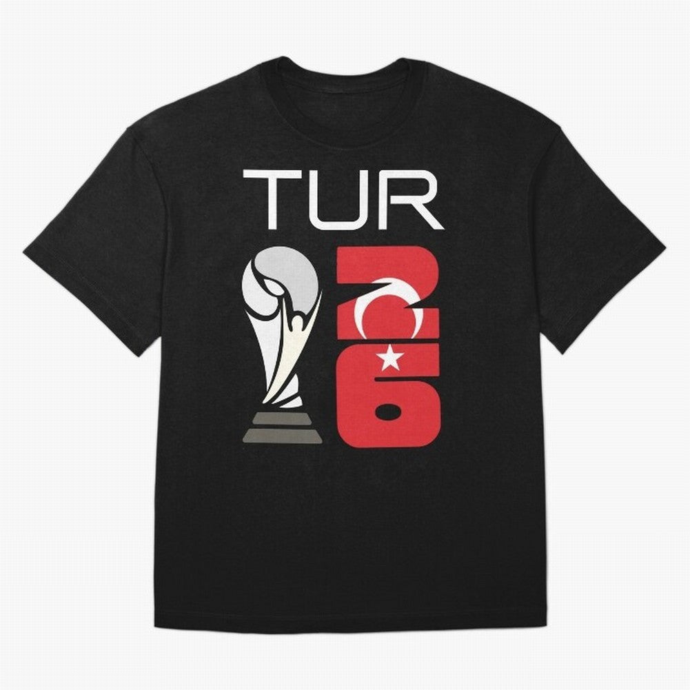 Turkey 2026 Soccer World Cup Trophy Turkish Flag Design Classic T-Shirt Relive Legendary Nights from FIFA World Cup 2026 Group Stage for Fans of CR7 and Messi and Spain and Netherlands, Bringing Sports Nostalgia, International Competition, Famous