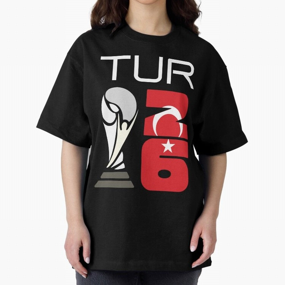 Turkey 2026 Soccer World Cup Trophy Turkish Flag Design Classic T-Shirt Relive Legendary Nights from FIFA World Cup 2026 Group Stage for Fans of CR7 and Messi and Spain and Netherlands, Bringing Sports Nostalgia, International Competition, Famous