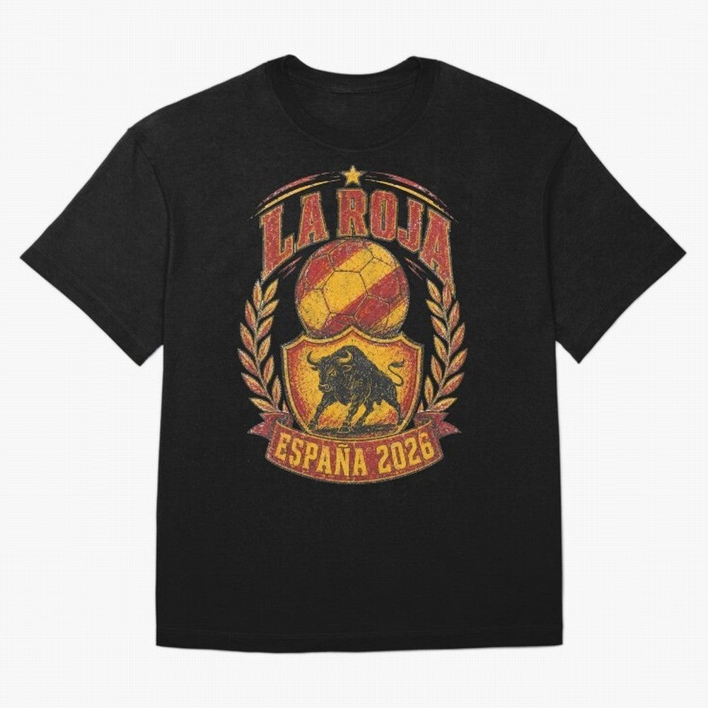La Roja Espa?a 2026 World Cup Soccer T-Shirt Classic T-Shirt Bring Trophy Dreams to the FIFA World Cup 2026 Group Stage Journey through Mbappe and Neymar Highlights, Portugal, Spain and Germany Pride, Classic Soccer Heritage, Championship Pressure,