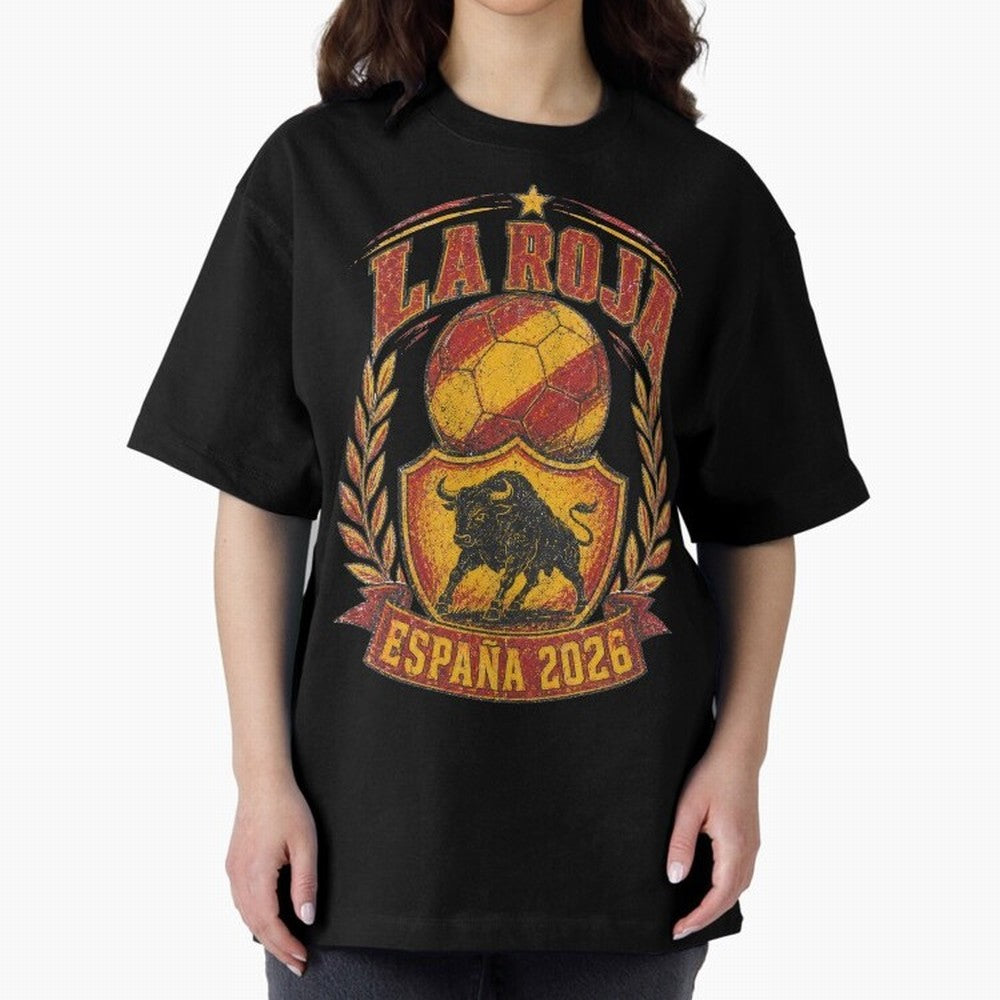 La Roja Espa?a 2026 World Cup Soccer T-Shirt Classic T-Shirt Bring Trophy Dreams to the FIFA World Cup 2026 Group Stage Journey through Mbappe and Neymar Highlights, Portugal, Spain and Germany Pride, Classic Soccer Heritage, Championship Pressure,