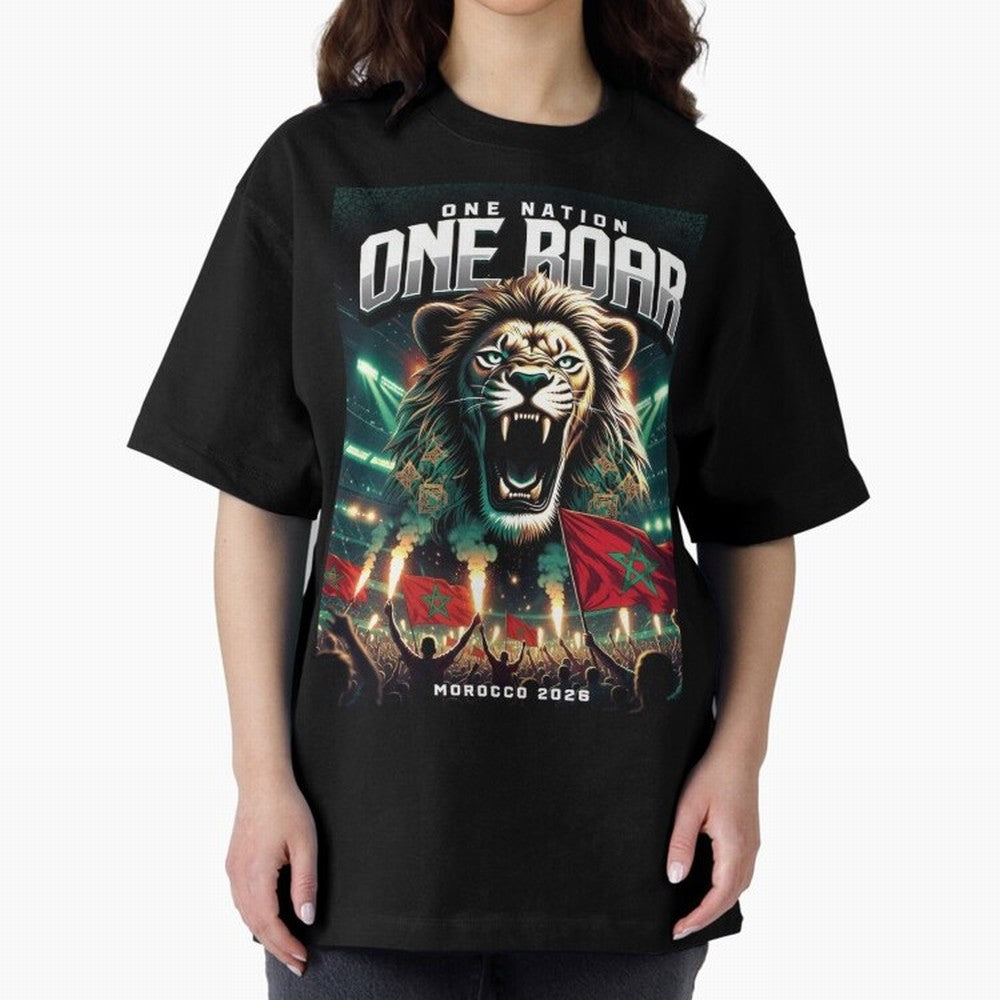 Morocco Football Team - One Nation, One Roar Classic T-Shirt Join the FIFA World Cup 2026 Group Stage Journey through Mbappe and Neymar Highlights, Spain Pride, Football History, Final Match Energy, Crowd Noise and Once in a Lifetime Moments; Made