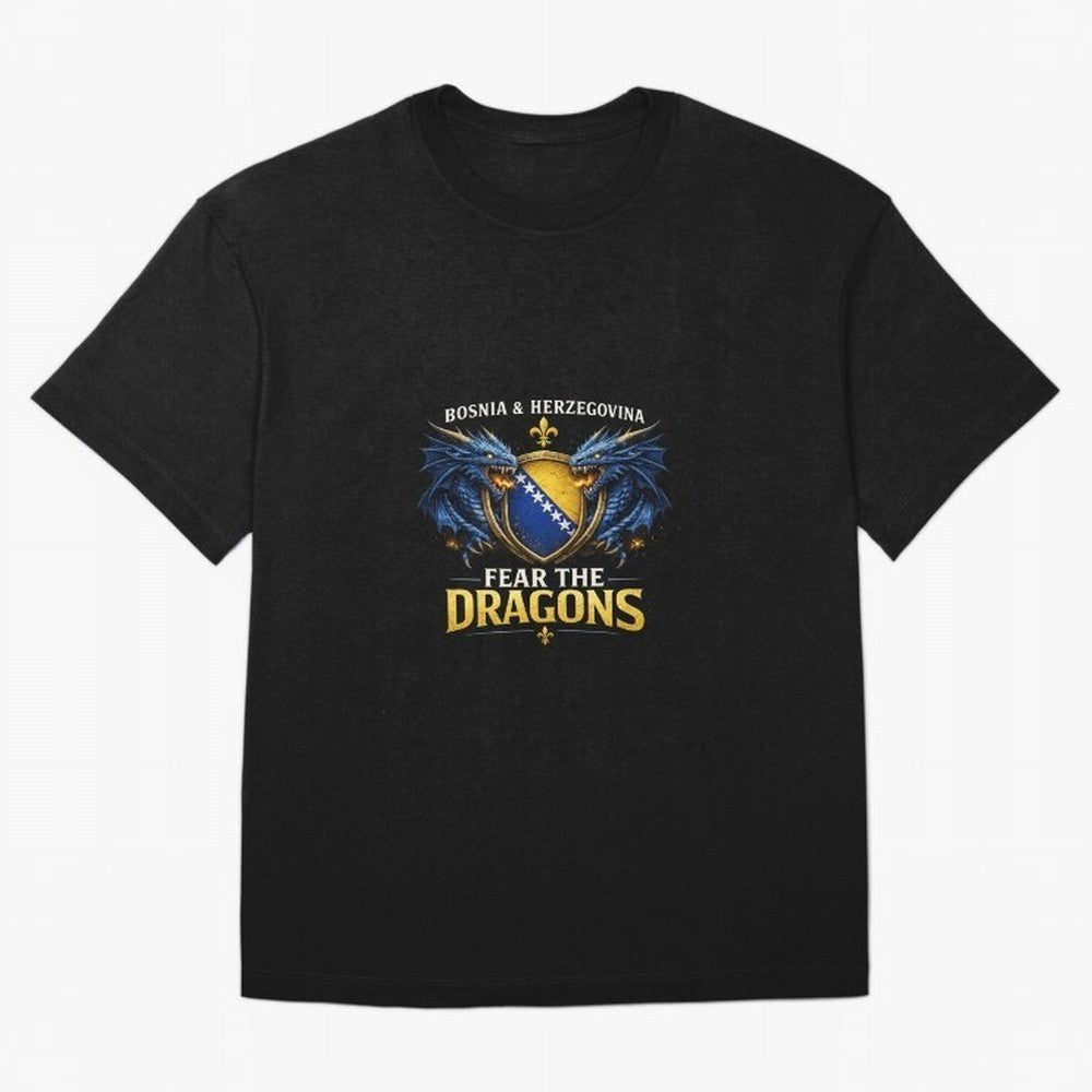 Fear the Dragons ¨C Bosnia Zmajevi Football Shirt | Bosnia & Herzegovina Fans Design Classic T-Shirt Fuel FIFA World Cup 2026 USA Canada Mexico Spirit, Centered on Spain, Neymar, Vintage Soccer Flavor, Modern Football Stars, National Flags and