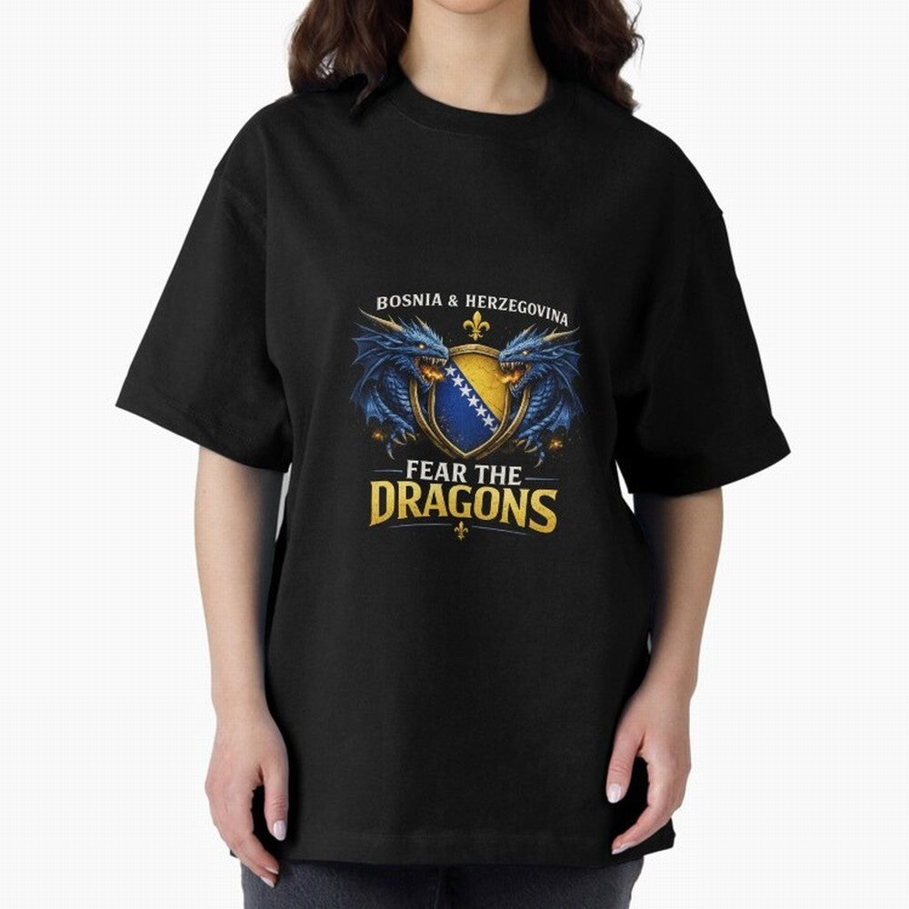 Fear the Dragons ¨C Bosnia Zmajevi Football Shirt | Bosnia & Herzegovina Fans Design Classic T-Shirt Fuel FIFA World Cup 2026 USA Canada Mexico Spirit, Centered on Spain, Neymar, Vintage Soccer Flavor, Modern Football Stars, National Flags and
