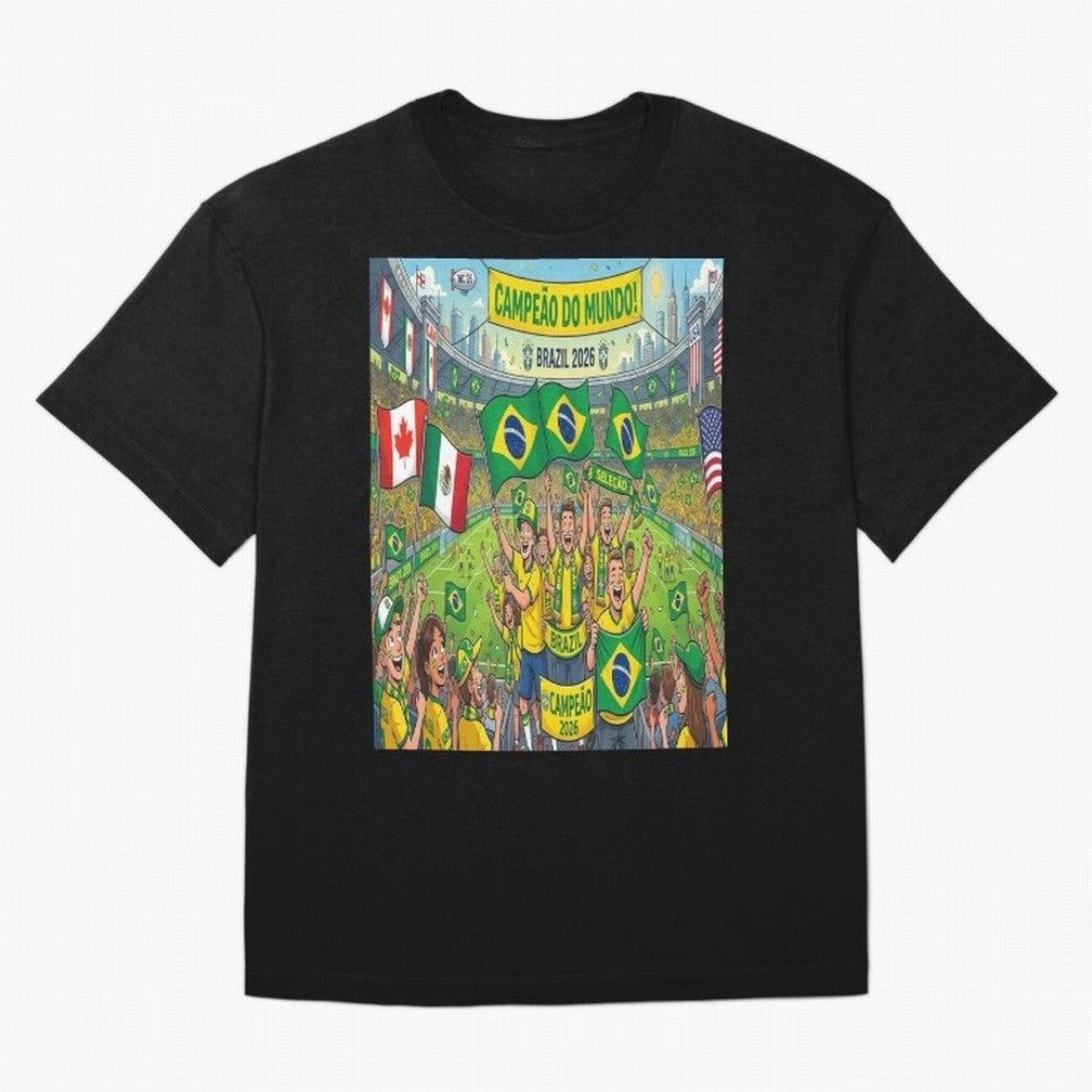 Brazil World Cup 2026 - Stadium Classic T-Shirt Show Fan Pride Across Global Football Passion for FIFA World Cup 2026 Group Stage, Featuring Neymar, Argentina, France and Brazil, Champion Mindset, Group Stage Buzz, Knockout Tension and Passionate
