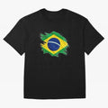 Brazil Flag Artistic Brush Stroke - Modern Flag Design T-Shirt Classic T-Shirt Bring Global Tournament Vibes to FIFA World Cup 2026 Group Stage Highlighting Cristiano Ronaldo, Portugal, Spain and Germany Energy, Football Passion, Legendary