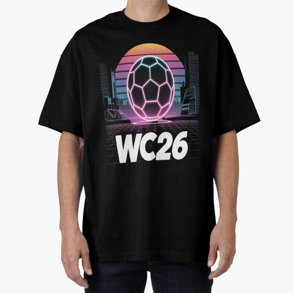 Retrofuturistic World Cup 2026 ¡ª Retro Sci-Fi Football Poster Classic T-Shirt Bring Global Tournament Vibes to FIFA World Cup 2026 Group Stage for Fans of Messi, CR7 and Mbappe and France, Bringing Soccer Culture, Superstar Moments, National Team
