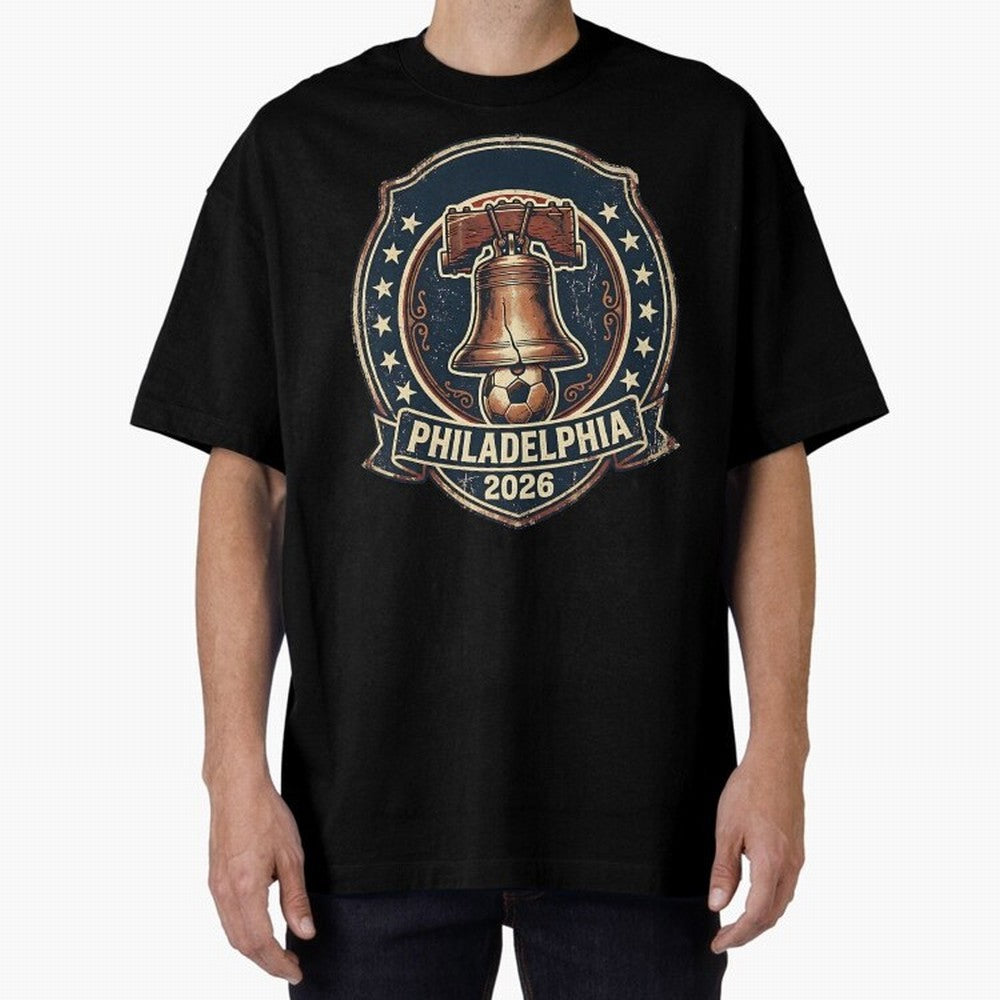 Philadelphia 2026 World Cup Host City Vintage Football Badge ¡ª Liberty Bell Soccer Crest Classic T-Shirt Bring International Match Energy to Global Football Passion for FIFA World Cup 2026 USA Canada Mexico, Celebrating Messi and Cristiano