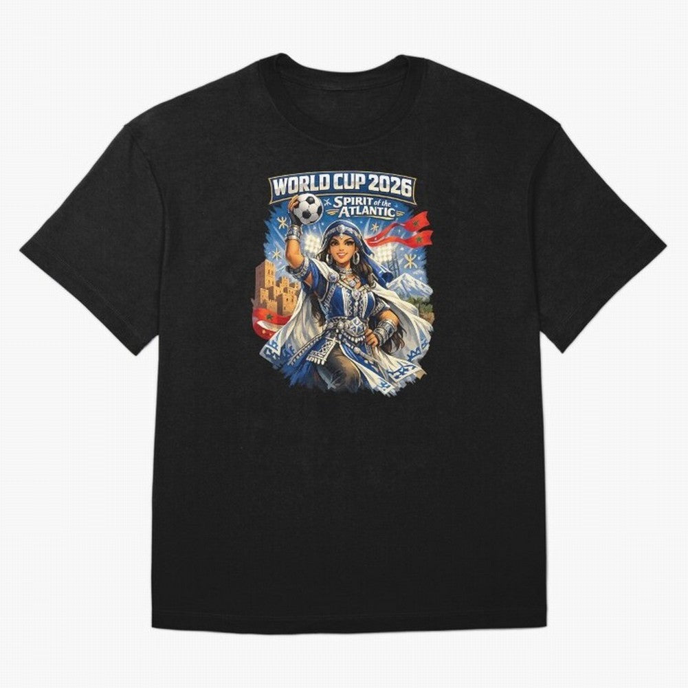 Moroccan Women World Cup 2026 Atlantic Spirit Classic T-Shirt Carry National Pride through Match Day Hype around FIFA World Cup 2026 USA Canada Mexico, Neymar, Netherlands, Sports Nostalgia, International Competition, Famous Players and