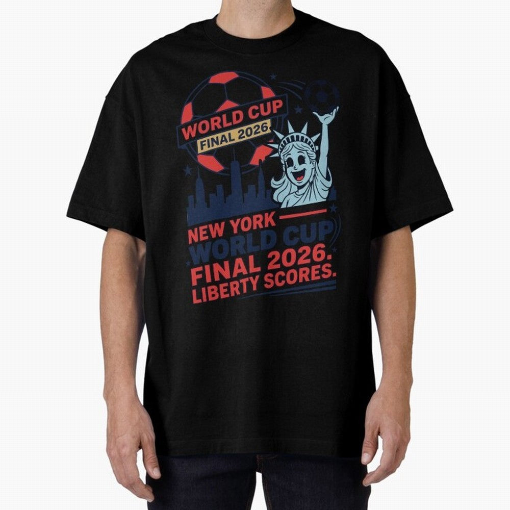 New York World Cup Final 2026 ¡ª Liberty Scores V1 Classic T-Shirt Show Support during FIFA World Cup 2026 Group Stage for Fans of Messi, Neymar and Mbappe and Brazil, Bringing Championship Spirit, Famous Goals, Roaring Crowds and International
