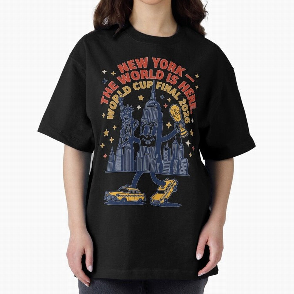 New York World Cup Final ¡ª The World Is Here V1 Classic T-Shirt Remember Iconic Moments from FIFA World Cup 2026 Group Stage Driven by CR7 and Messi, France and Portugal Energy, Global Supporter Spirit, Legendary Goals, National Colors and