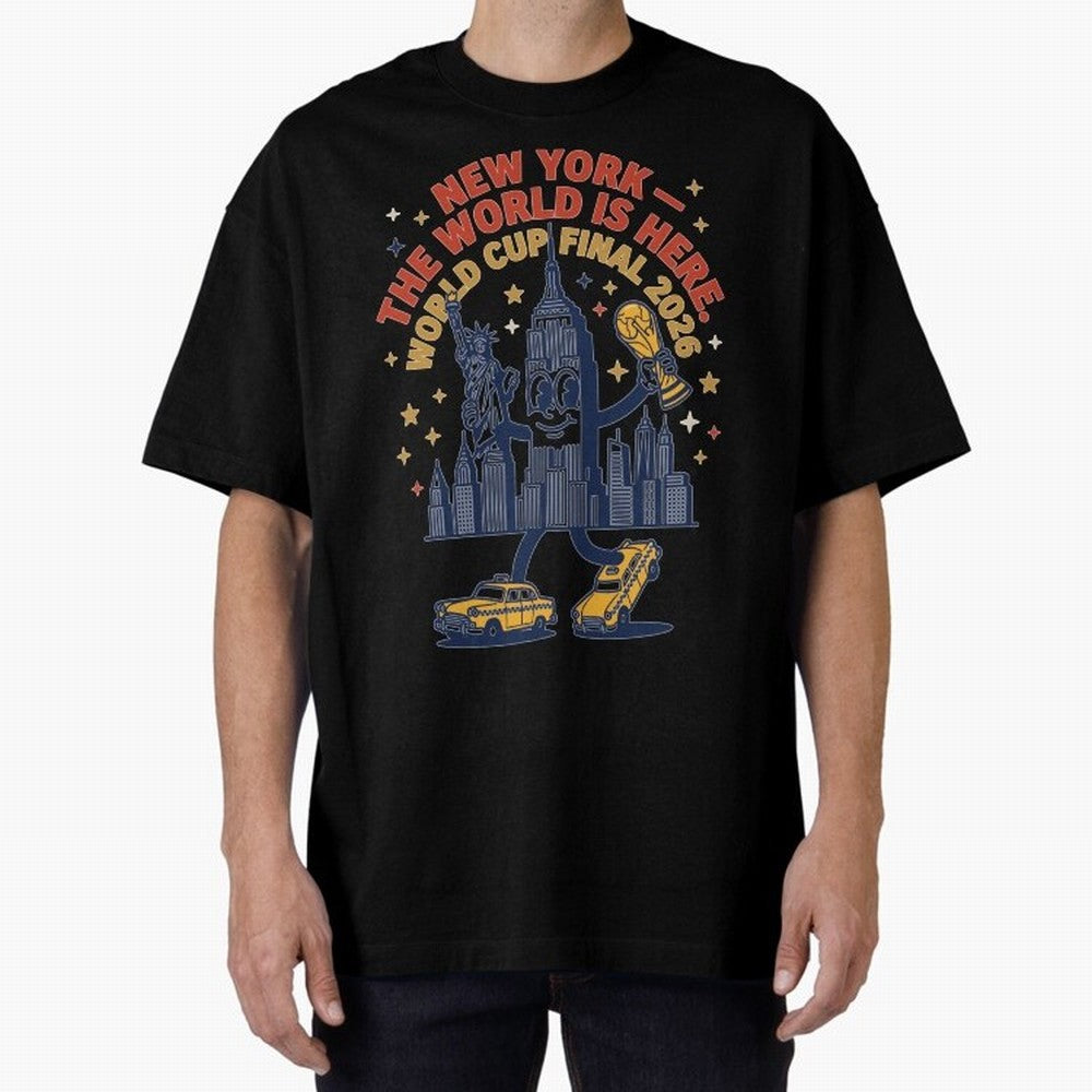 New York World Cup Final ¡ª The World Is Here V1 Classic T-Shirt Remember Iconic Moments from FIFA World Cup 2026 Group Stage Driven by CR7 and Messi, France and Portugal Energy, Global Supporter Spirit, Legendary Goals, National Colors and