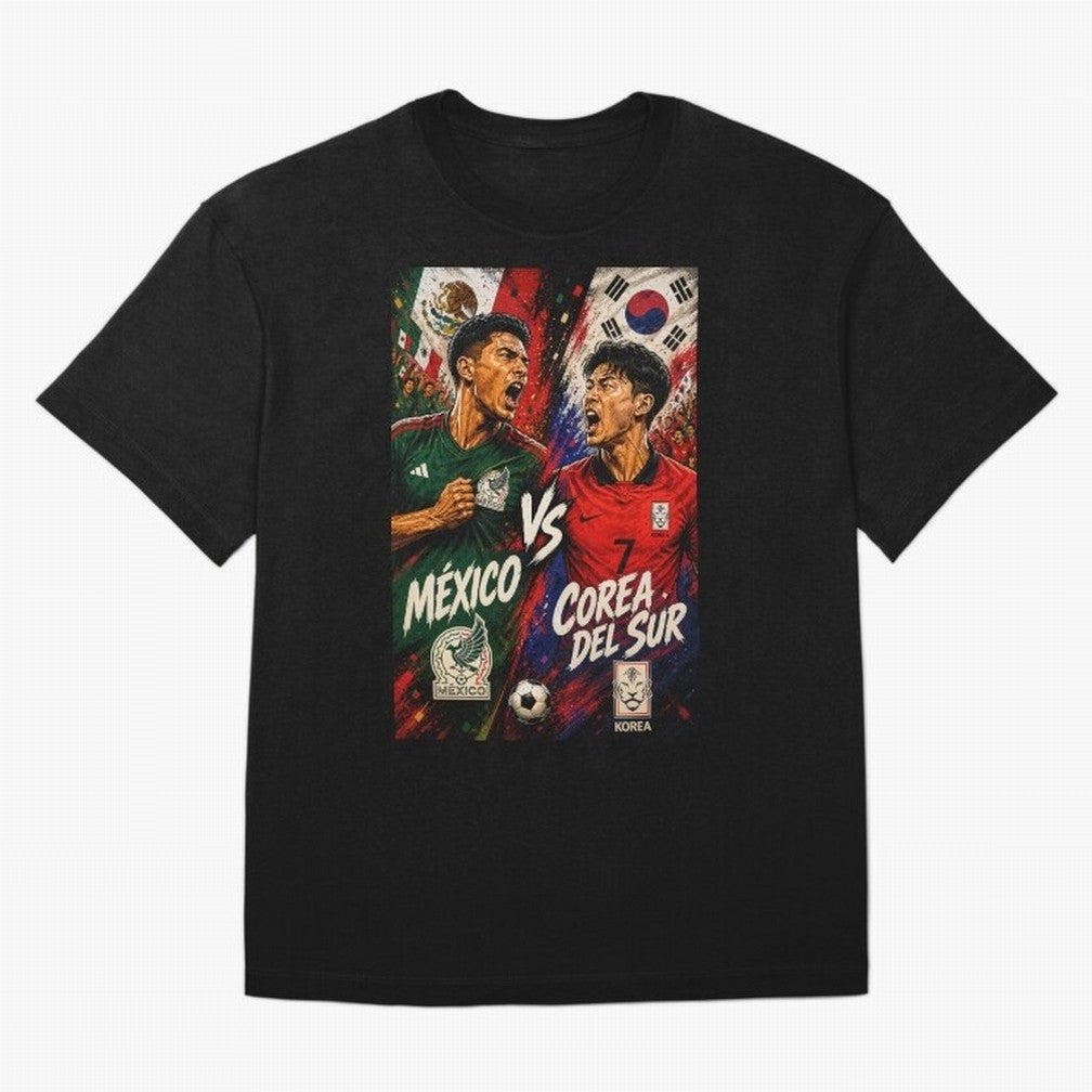 Mexico vs South Korea ¨C Group A FIFA World Cup 2026 | Comic Style Soccer Jersey Classic T-Shirt Follow the Final Road of the FIFA World Cup 2026 Group Stage Journey through Mbappe and Neymar Highlights, England Pride, Classic Soccer Heritage,