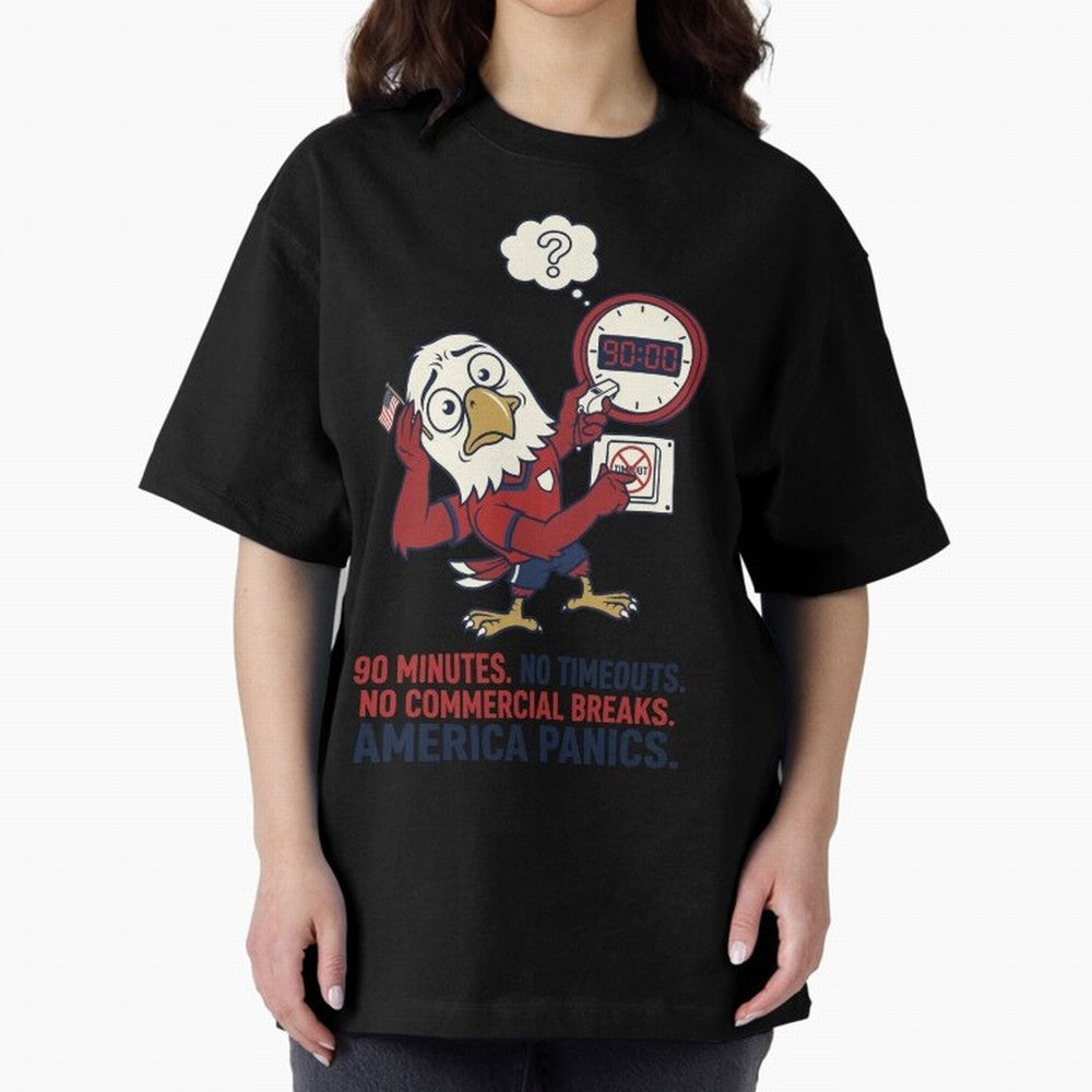 America Panics ¡ª No Timeouts No Commercials V1 Classic T-Shirt Bring Match Day Fire to Match Day Hype around FIFA World Cup 2026 USA Canada Mexico, Cristiano Ronaldo, Haaland and CR7, Brazil, Football Passion, Legendary Performances, Festival