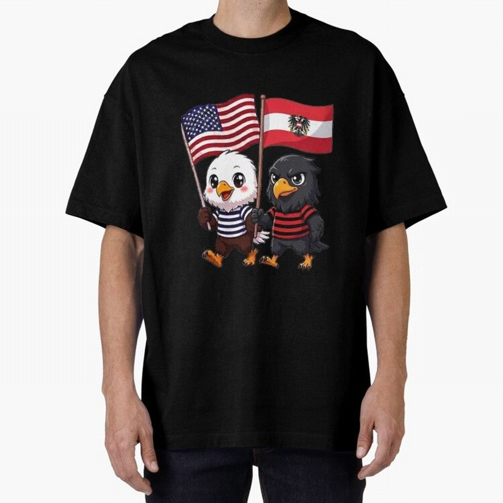 The American eagle and its friend, the Austrian eagle Classic T-Shirt Step into Match Day Hype around FIFA World Cup 2026, Messi, CR7 and Mbappe, Spain, Stadium Memories, Football Loyalty, International Chants and Championship Tradition; Ideal for