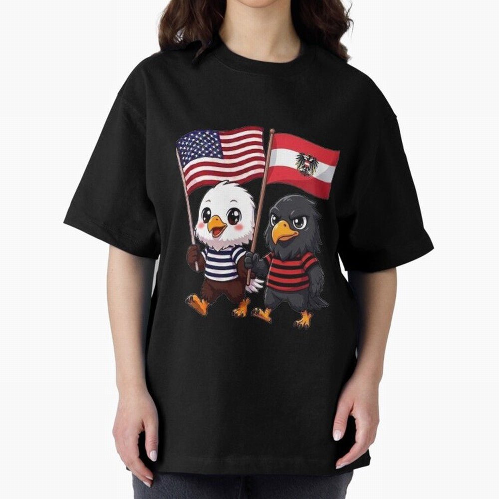 The American eagle and its friend, the Austrian eagle Classic T-Shirt Step into Match Day Hype around FIFA World Cup 2026, Messi, CR7 and Mbappe, Spain, Stadium Memories, Football Loyalty, International Chants and Championship Tradition; Ideal for