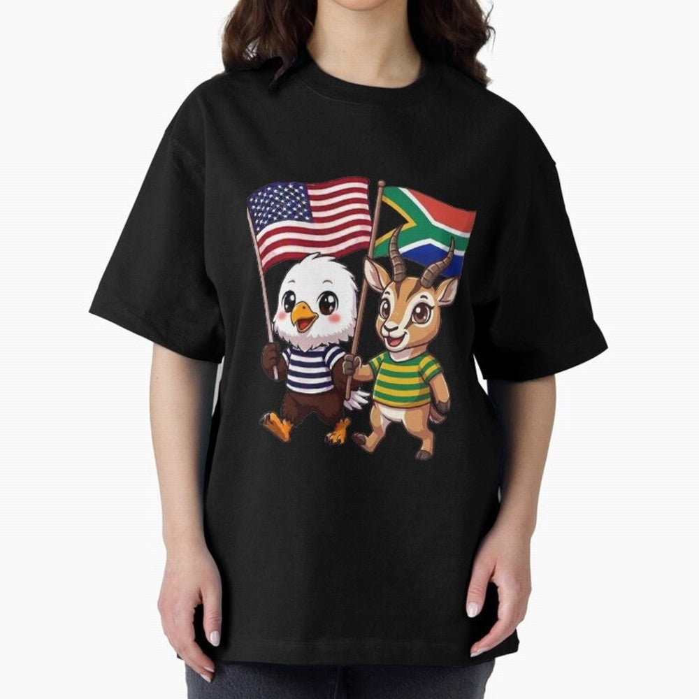 The American eagle and its friend, the South African springbok Classic T-Shirt Carry National Pride through Global Football Passion for FIFA World Cup 2026, Centered on Cristiano Ronaldo, Haaland and CR7, Spain and Netherlands, Stadium Memories,