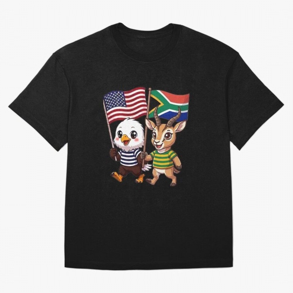 The American eagle and its friend, the South African springbok Classic T-Shirt Carry National Pride through Global Football Passion for FIFA World Cup 2026, Centered on Cristiano Ronaldo, Haaland and CR7, Spain and Netherlands, Stadium Memories,