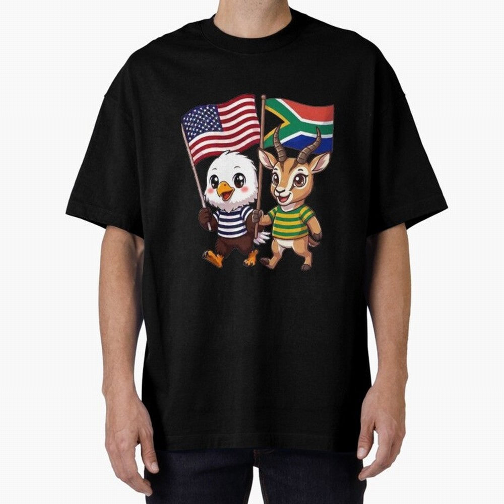 The American eagle and its friend, the South African springbok Classic T-Shirt Carry National Pride through Global Football Passion for FIFA World Cup 2026, Centered on Cristiano Ronaldo, Haaland and CR7, Spain and Netherlands, Stadium Memories,