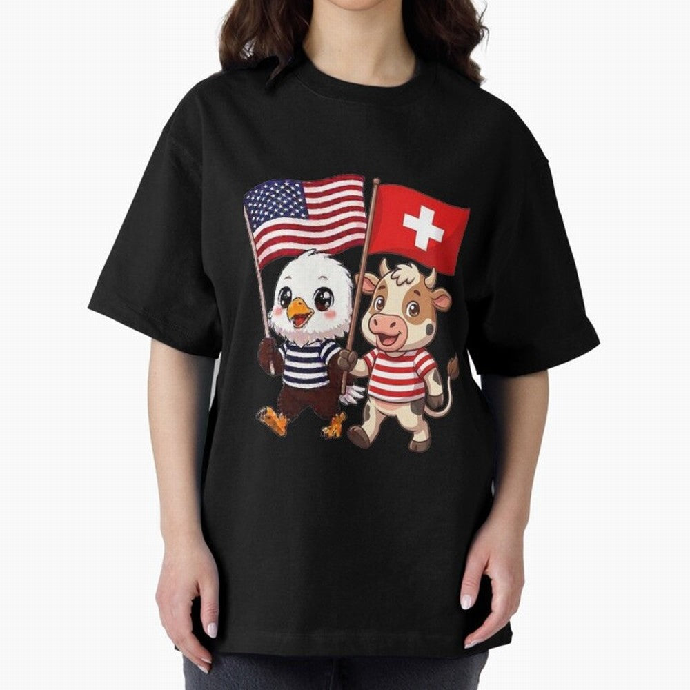 The American eagle and its friend, the Swiss calf Classic T-Shirt Show Up for the Glory of FIFA World Cup 2026 Group Stage Spirit, Made for France and Portugal, Messi, Neymar and Mbappe, Championship Spirit, Famous Goals, Roaring Crowds and