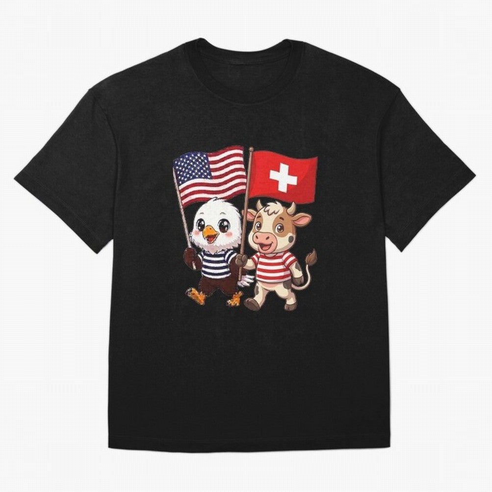 The American eagle and its friend, the Swiss calf Classic T-Shirt Show Up for the Glory of FIFA World Cup 2026 Group Stage Spirit, Made for France and Portugal, Messi, Neymar and Mbappe, Championship Spirit, Famous Goals, Roaring Crowds and