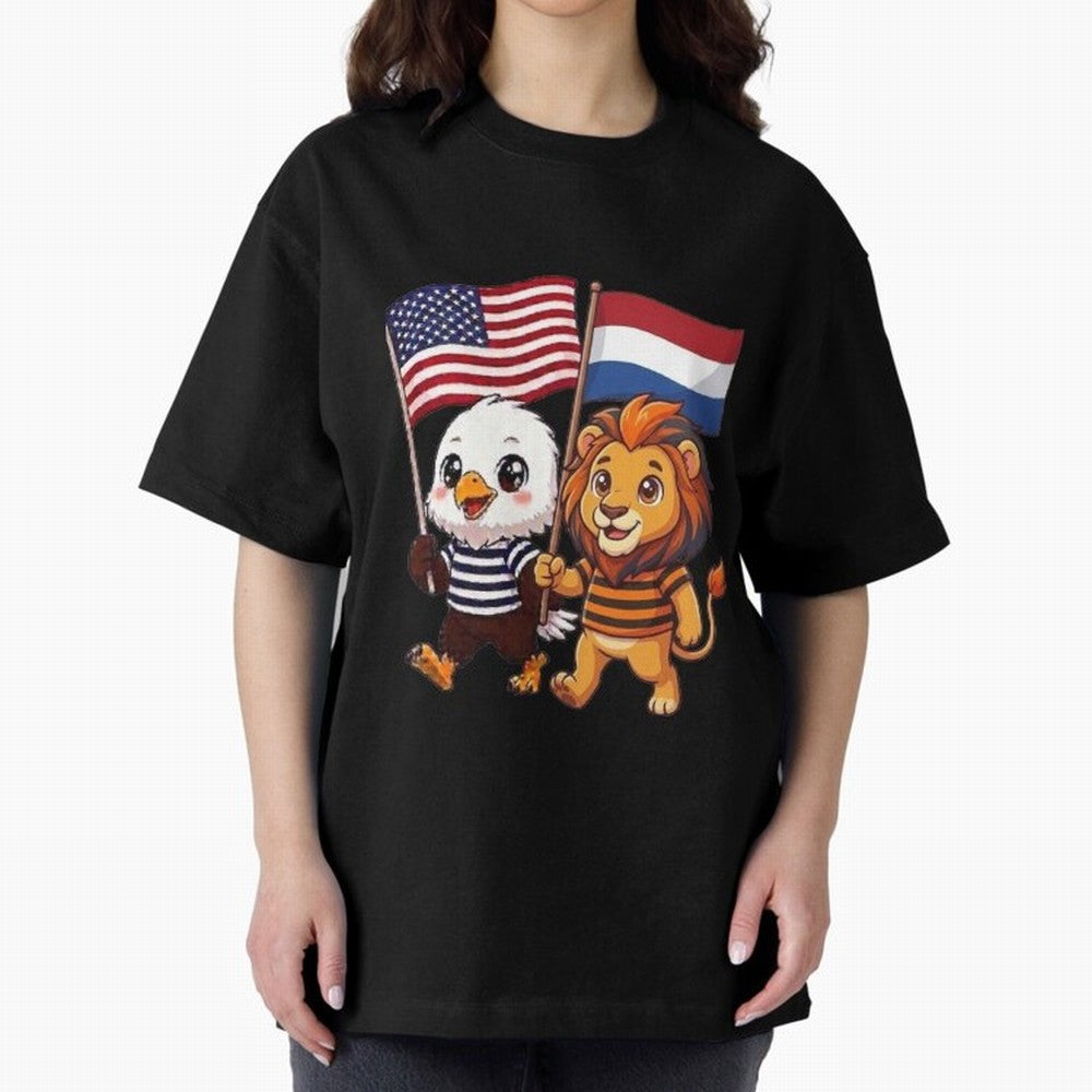 The American eagle and its friend the Dutch lion Classic T-Shirt Celebrate National Team Dreams in FIFA World Cup 2026 for Fans of Haaland and Mbappe and Portugal, Bringing Football Festival Excitement, Trophy Ambitions, Country Rivalries and Star
