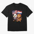The American eagle and its friend the Dutch lion Classic T-Shirt Celebrate National Team Dreams in FIFA World Cup 2026 for Fans of Haaland and Mbappe and Portugal, Bringing Football Festival Excitement, Trophy Ambitions, Country Rivalries and Star