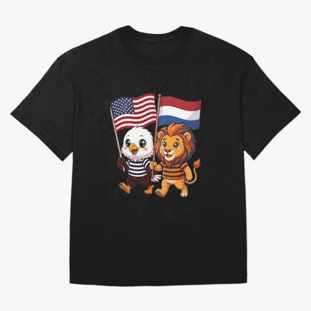 The American eagle and its friend the Dutch lion Classic T-Shirt Celebrate National Team Dreams in FIFA World Cup 2026 for Fans of Haaland and Mbappe and Portugal, Bringing Football Festival Excitement, Trophy Ambitions, Country Rivalries and Star